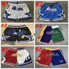 Alla lag Justdon Basketball Shorts Baseball Football Mesh Retro Casual Sports Hip Pop Breattable Gym Training With Pocket Zipper