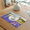 Table Napkin Country Style Color Oil Painting Printed Napkins For Wedding Mats Dining Flowers Set Home Decor Lavender Accessories