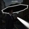 LED 손전등 바람방 방향 반사 반사 스트라이프 리버스 자동차 여행 우산 비가 남성 여성을위한 완전 자동 우산