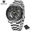腕時計Benyar Men's Quartz Watches Business Sports Military Waterproof Chronograph Reloj HombresWristWatches