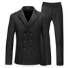 Costumes pour hommes Marque (Veste Pantalon Gilet) 2023 3 Pièces Homme Classique Noir Blazers PromWedding Pour Hommes Slim Fit Grande Taille S-5XL