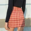 スカート女性夏の格子縞のペンシルスカートミニファッションカジュアルレディースシックなセクシーなストリートウェアスプリットエレガントな弾力性のある女性ボディコン