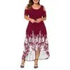 Vestidos de festa noite verão plus size maxi vestido mulheres 5xl 2023 manga curta estampada floral elegante grande para senhoras vestidos