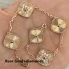 bracelet 4/Four Leaf Clover Charm Bracelets Bangle Chain 18K Gold Agate Shell Mother-of-Pearl for Women&Girl Wedding Mother Day Jewelry Woman with diamonds 21cm