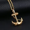 Chains Hip Hop Jewelry Anchor Men Cross Necklace Punk Style Stainless Steel Pendant Gift