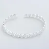 Bangle Pure Silver Cuff Bangles for Women Leaf Charm Armband Armband Pulseira Femme Trendy Jewelry Accessories Party Gifts