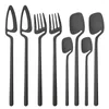 Ensembles de couverts 8/16/24 pièces ensemble de vaisselle noir mat 304 couverts en acier inoxydable couteau à dîner fourchette cuillère vaisselle lavable au lave-vaisselle