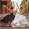 Чарро вышивка цветочные платья Quinceanera Mexico Loun