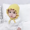 Şapkalar saf renk dantel çocuk şapkası prenses örgü yün bebek kış sıcak yürümeye başlayan çocuk