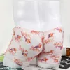 Caleçon Sexy Hommes Sous-Vêtements Rose Transparent Gaze Imprimer Sissy Boxers ZJH1004-3