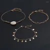 Anklets Coxeer 3PCS/Lot Fashion Fashion Set Set Beach Star Shell Decor Foot Sieradenketen Accessoires voor reizen