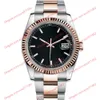 Montre de haute qualité 2813 montre automatique pour hommes 116231 36mm cadran noir montre-bracelet en acier inoxydable en or rose 18 carats verre saphir 116203 116200 116234 montres pour femmes roses