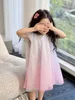 Abiti estivi per bambini con paillettes a pois Abiti per bambini in pizzo rosa per ragazze dolci Abbigliamento per bambini