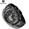腕時計Benyar Men's Quartz Watches Business Sports Military Waterproof Chronograph Reloj HombresWristWatches