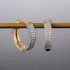 Orecchini a cerchio Fashion Crystal Rhinestone Ear Cuff Huggie per le donne Elegante design bicolore Gioielli piercing femminili