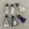 Charms ventilatorvormige hars parelschaal hanger met diamanten charme gebruikt voor doe-het-zelf sieraden maken ketting armband size30x60-40x70 mm
