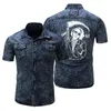 Hommes t-shirts 2023 Denim Chemise hommes à manches courtes décontracté ample Jean veste personnalisé été haute qualité Chemise goutte