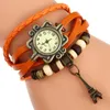 Wristwatches Gnova Platinum Ethnic Bracelet Watch Eiffel Tower Charm Vintage Leather Wristwatch Digit Indie Brooch Band A889