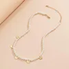 Hanger kettingen retro elegante gesimuleerde parels ketting voor vrouwen geometrische ronde klassieke modeketen choker sieraden