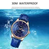 Наручные часы 2023, высококачественные кожаные синие кварцевые часы, мужские водонепроницаемые часы, деловые модные мужские часы с автоматической датой, Relogio Masc304y