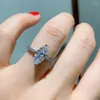 حلقات الكتلة Marquise Cut 3Ct Lab Diamond CZ Ring 925 Sterling Silver Engagement Band For Women Bridal Party Jewelry