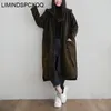 Women's Trench Coats LIMINDSPCXQQ 2023 Brown Loose Hooded Women Vintage Long Windbreaker Ladies Harajuku Casual Winter Clothing Phyl22