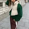 Women's Vests Woman White Black Cropped Vest Coat Autumn Waistcoat 2023 Casual High Neck Cotton-Padded Warm Fashion Basic Classic Sporty