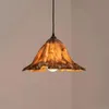 Pendant Lamps American-style Retro-creative Withered Lotus Leaf Resin Lamp Decorative Chandelier Engineering For Rural Residence.Pendant