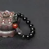 Strand Gros Bracelets D'obsidienne Naturelle Noire Perles Rondes Avec Double PiXiu Chanceux Pour Femmes Hommes Bracelet D'énergie Bijoux Brins De Perles