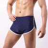 Mutande Uomo Sleep Bottoms Boxer Slip Slip Intimo a righe Calzoncillos Hombre Sleepwear Boxer Abbigliamento sportivo Mutandine gay Taglie forti