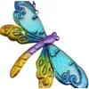 Estatuetas decorativas dragonfly fingling metal pintura de vidro artesanal ornamentos pendurados pingentes domésticos criativos azul e roxo são