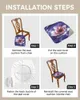 Fundas para sillas Blooming Lotus Funda de asiento extraíble Comedor Cojín elástico Funda para sillas de cocina Housse De Chais
