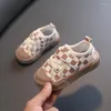 First Walkers Children Fashion Spring Cute Simple Checkerboard Boys Flat Casual Shoes 2023 Non-slip Canvas For Girls Kids Versatile