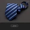 Bow Ties 2023 Wysokiej jakości marka Moda Business Striped Zipper 8 cm krawat oblubieńca