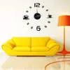 Wall Clocks Mirror Acrylic Clock Coffee Cups Decorative DIY Self Adhesive Sticker For Living Room Home Decoration 449E