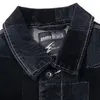 Herren Jacken Herren Post Jacke Casual Denim Weit Für Outdoor Bereiche Mäntel Männer Patchwork Top Kleidung