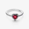 925 Sterling Silver Elevated Red Heart Ring for Women Wedding Rings Fashion Engagement Jewelry Accessories220e