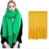 Foulards hiver femmes écharpe cachemire Wrap chaud Pashmina solide femme épais doux gros glands châles épaissi châle