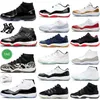 Scarpe da basket casual in velluto Jumpman 11 11s Midnight Navy Silver Pure Cherry Concord Lowt cut Cool Grey Bred Metallic Violet Uomo donna JordrQn