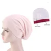 Berets Double Layer Women Женщины растягивают химиотерапию Шляпа Шляпа Биней Турбан Шап голова головы для аксессуаров для выпадения рака