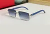 Men Rimless Rectangle Sunglasses Black/Grey Gradient Glasses Designer Sun Shades outdoor UV400 Protection Eyewear with Box