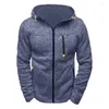 Men's Hoodies 2023 Men Movement Casual Jacquard Sweater Fleece Cardigan Hooded Coat