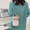 Store Clearance Promotion Handbag Online Export Diy Handmade Bag New Material 2023 Summer Fashion Cylinder Single-shoulder Crossbody Bucket Small Round Tide