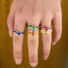 Cluster Rings Colors Stacking Cz Wave Twist Band Ring Varie Bezel Set Baguette Stone Trendy Women Lady Finger Jewelry 6 7 8Cluster Eloi22