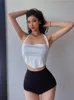 Kadın Şort 2023 Yaz Tvvovvin Moda Katı İnce Bel Kısa Seksi İnce fermuar Kadın Sportif Koreli Knickers Panties K8EH