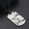 Pendentif Colliers Laser Camouflage Motif Hommes Collier Dog Tag Chaîne En Acier Inoxydable Pour Army Warrior Soldier1
