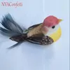 Party Decoration 12pcs/12 4 4cm Artificial Foam Birds with Real Feather Craft Decorative Fake for DIY Wedding Home Ganden