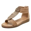 Sandalen Bohemian Roman Damen Sommer Flacher Boden Bequeme weiche Sohle Mittelabsatz Lässige Mode