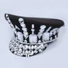 Masques de fête soirée diamants brillants couverture casquettes uniforme tentation barre bande batteur chapeau accessoires drôle chapeaux Costume 2023