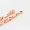 Kedjor XP -smycken -(69 cm 5 mm) Rose 585 guldfärg lång kub chian halsband för män hip hop mode nickel gratis koppar